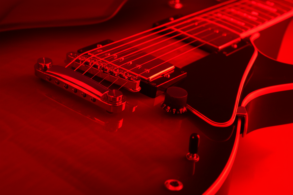 Guitar with red lighting